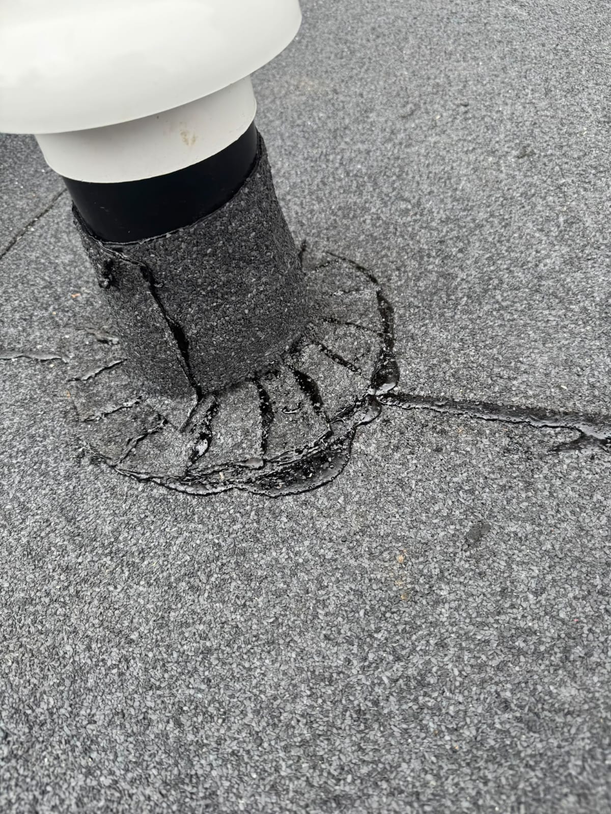 Failed flat roof covering before replacement in North Wales